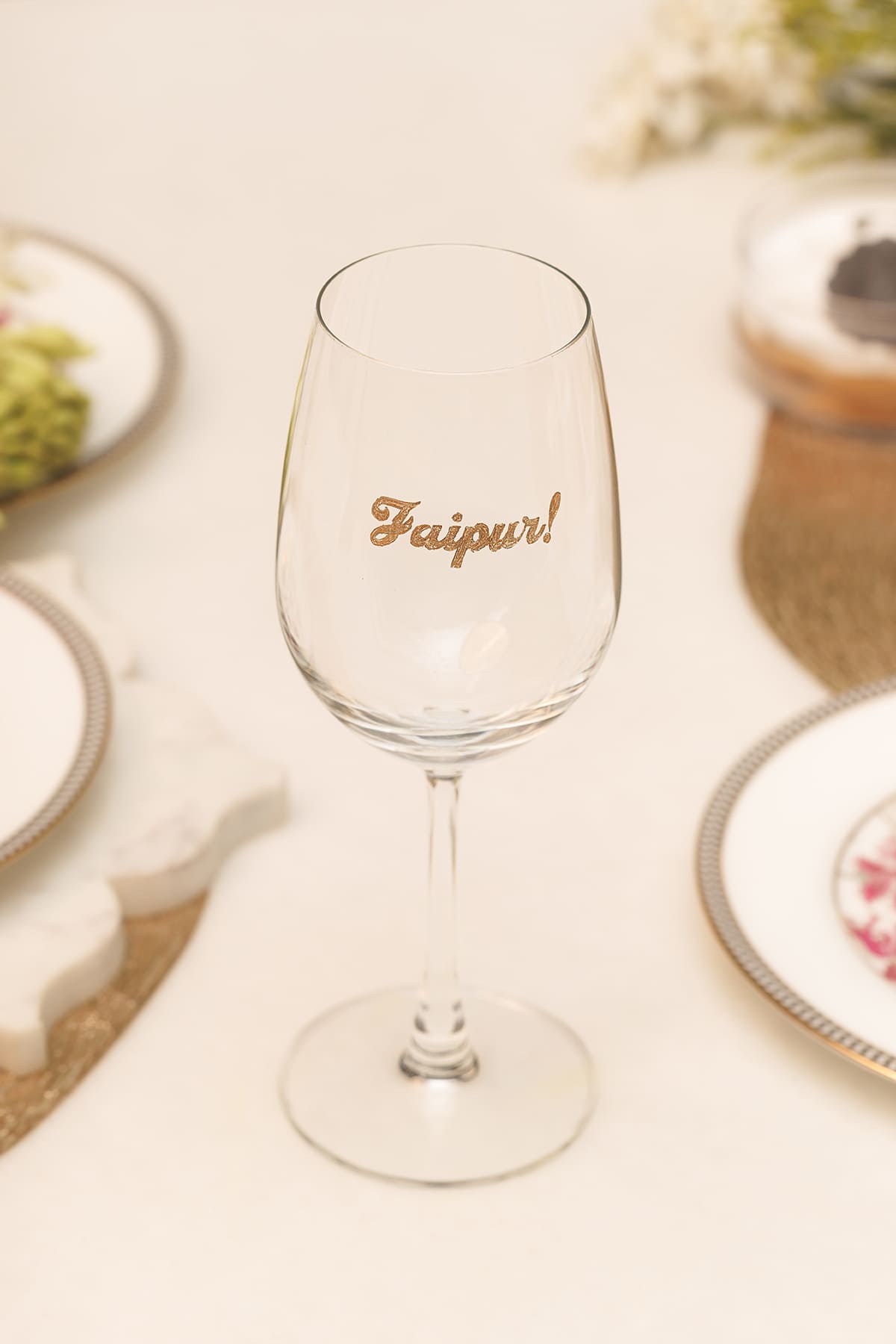 The Pink City Wine Glass