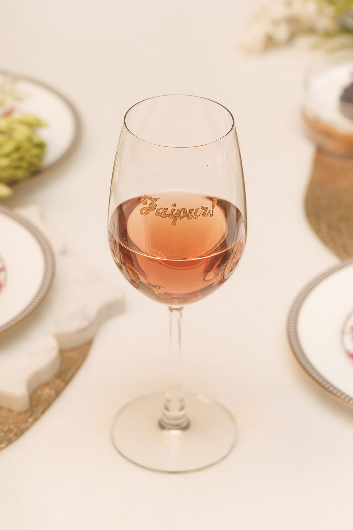 The Pink City Wine Glass