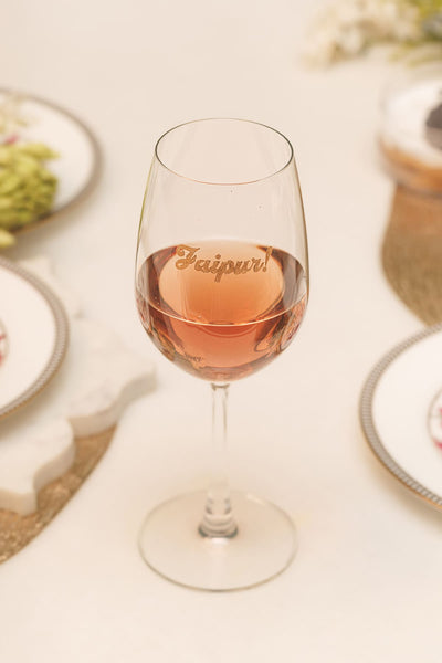 The Pink City Wine Glass