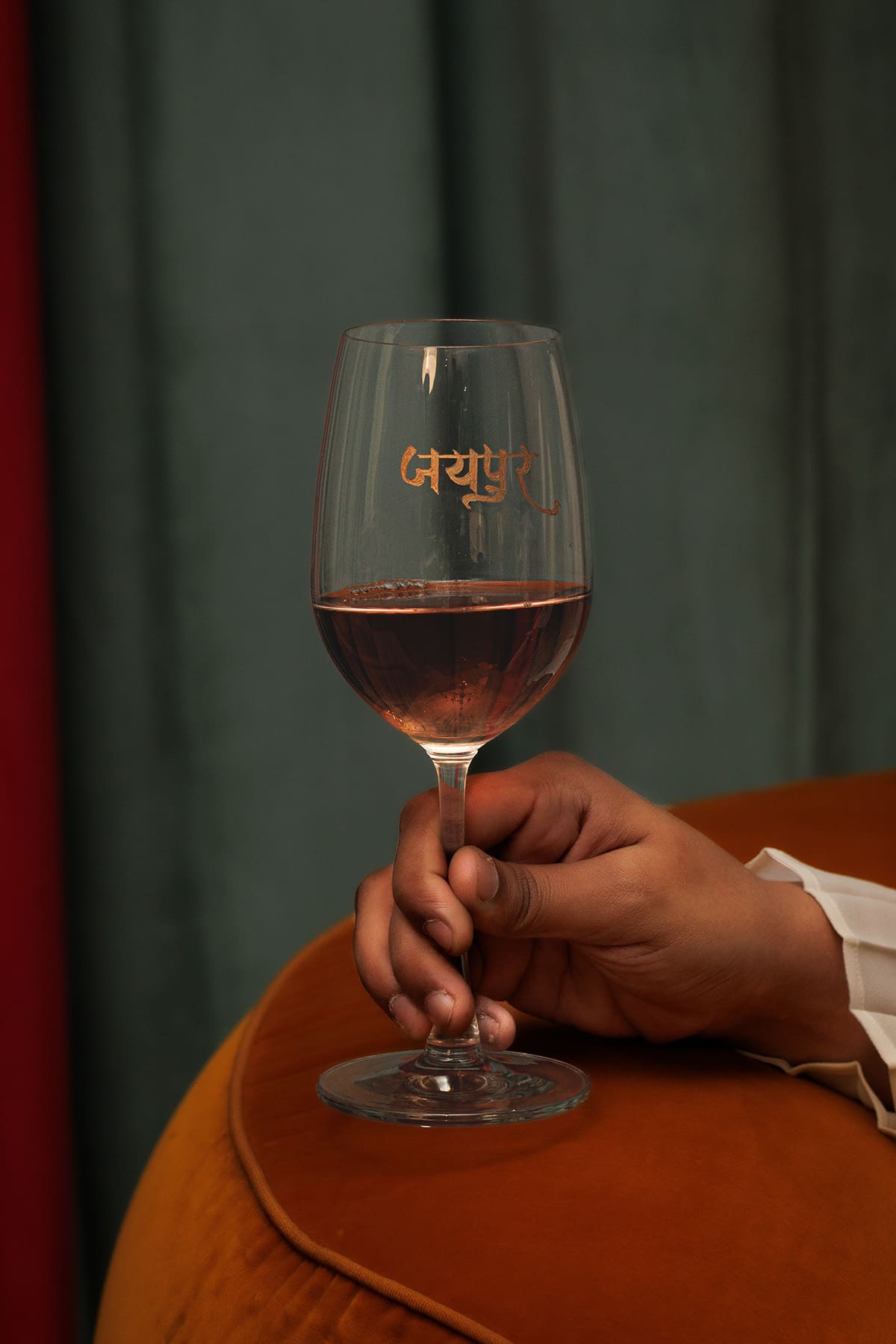 The Gulaabi Nagari Wine Glass (Hindi)