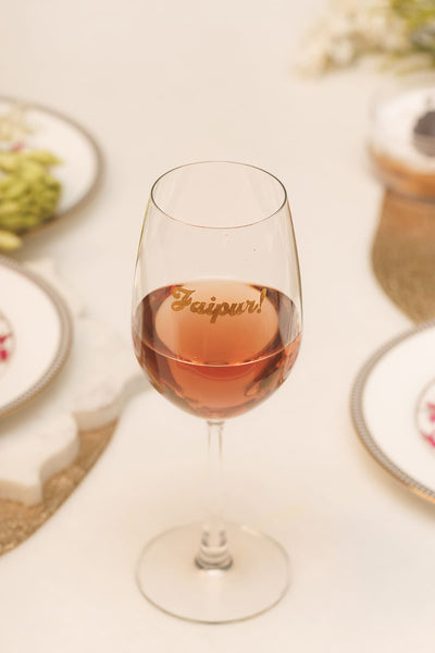 The Pink City Wine Glass