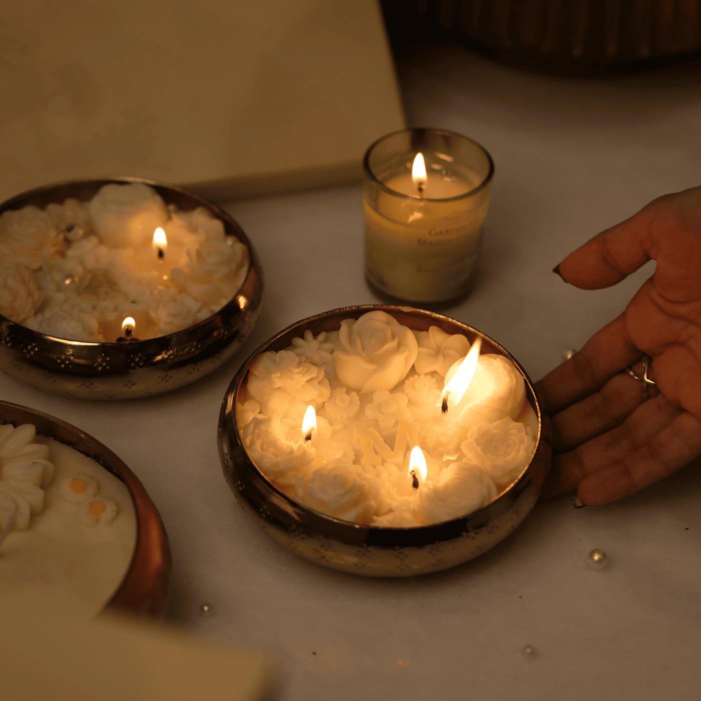Personalised Floral Candle