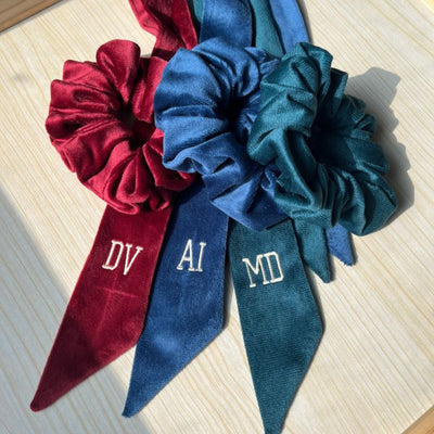 Personalized Scrunchie with Bow (Set of 3)