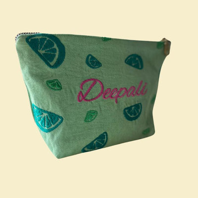 Lime Lemon Pouch with Personalization