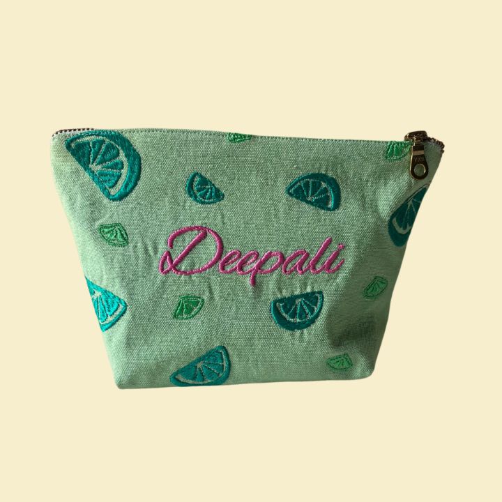 Lime Lemon Pouch with Personalization