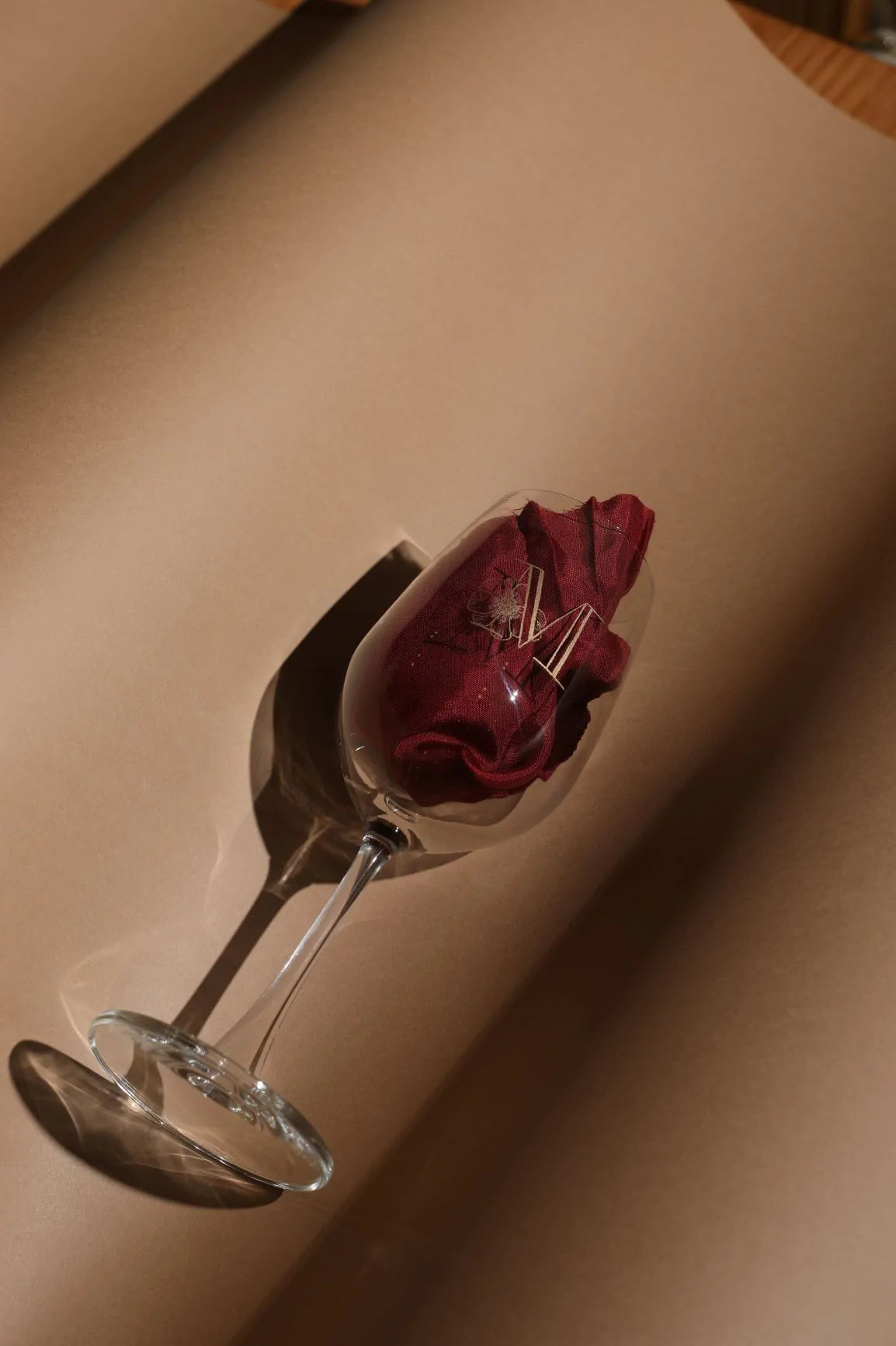 Floral Design Letter Wine Glass